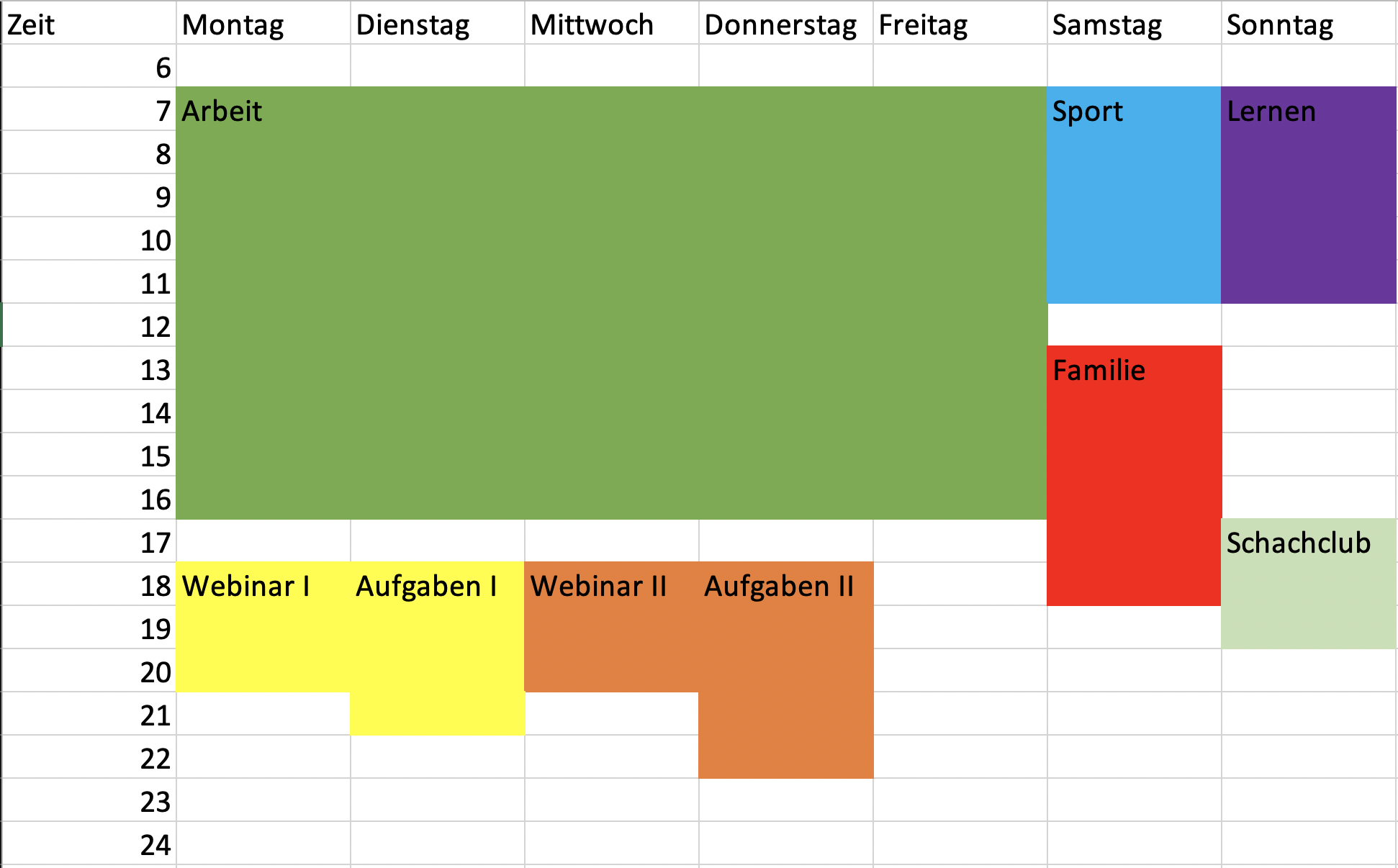 Zeitplan